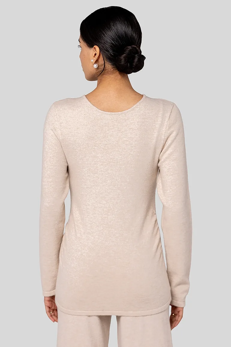 Long sleeve blouse with round neckline - 2