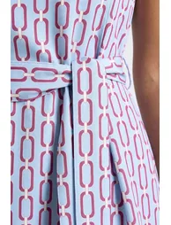 Printed Cowl Fit & Flare Midi Dress - 2