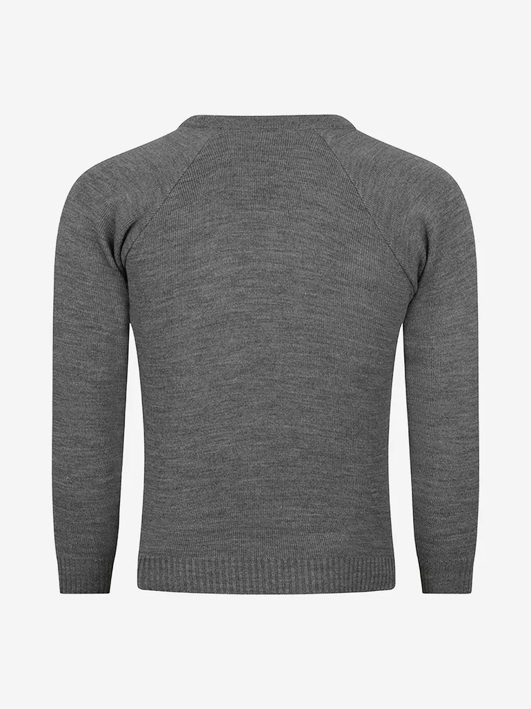 Zeco Kids School Knitted V-Neck Jumper in Grey - 1