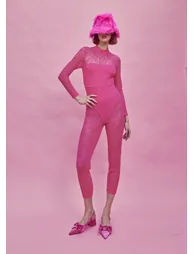 Petite Zoe Lace Full Length Bodysuit - Pink