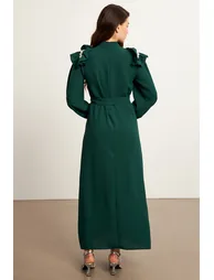 Layla Accessorized Dress - Emerald - 4