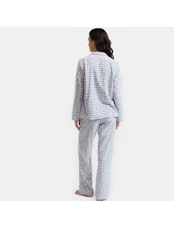 Checked/Bow Print Flannel Pyjamas - 2