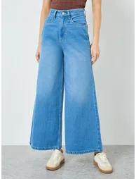 Women Blue High Rise Wide Leg Jeans - 1