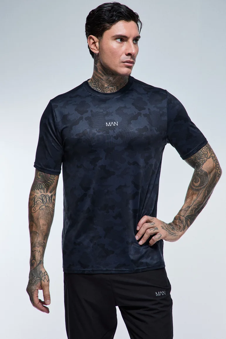 Tall Man Active Regular Fit Camo Performance T-shirt - black - 1