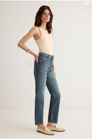Blue Low Waist Straight Jeans product thumbnail 2