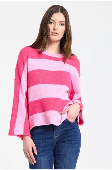Pink Stripe Wool Blend Jumper