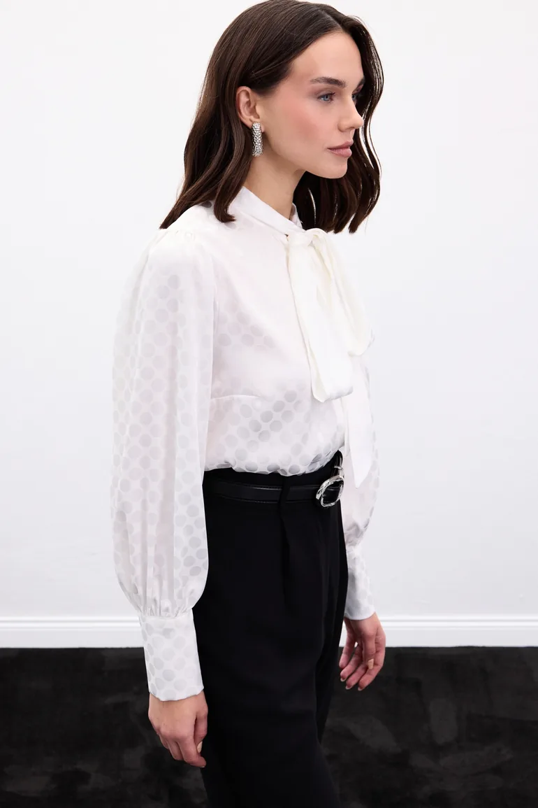 Polka Dot Patterned Shirt - 4