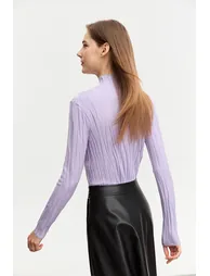 Wool - containing High Neck Slim Sweater - 1