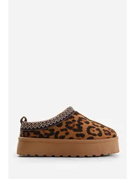 Praise Cosy Leopard Faux-Suede Fur Lining Slipper - 1