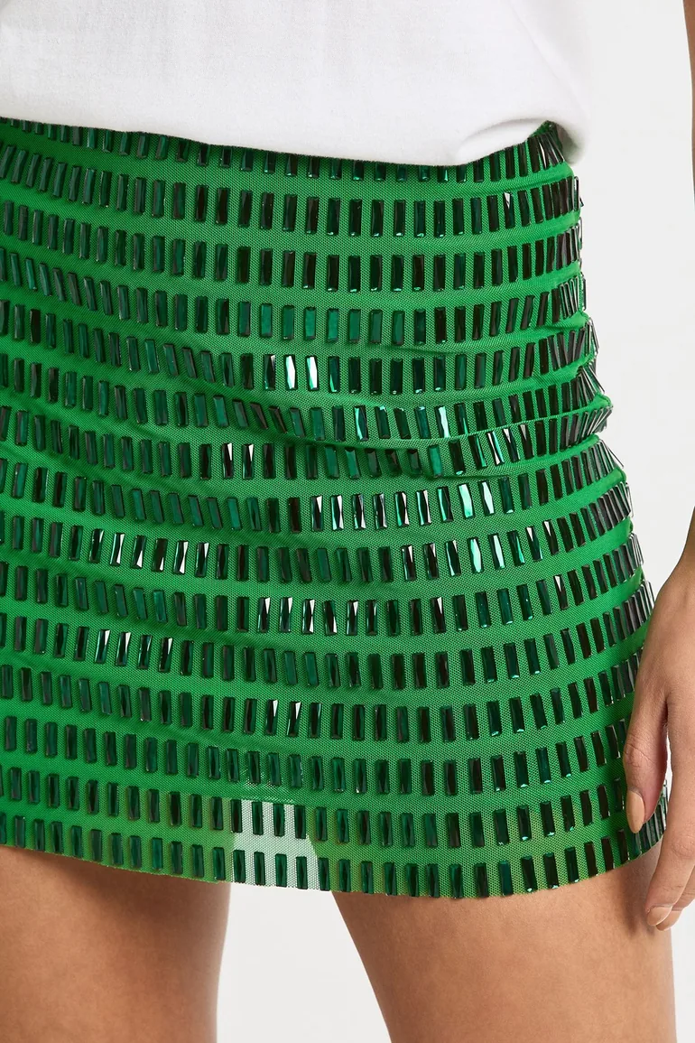 Hotfix Mini Skirt - green - 3