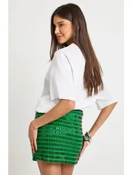 Hotfix Mini Skirt - green - 1
