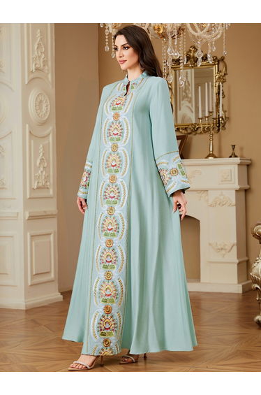 Women Embellished Detail Long Sleeve Jalabiya