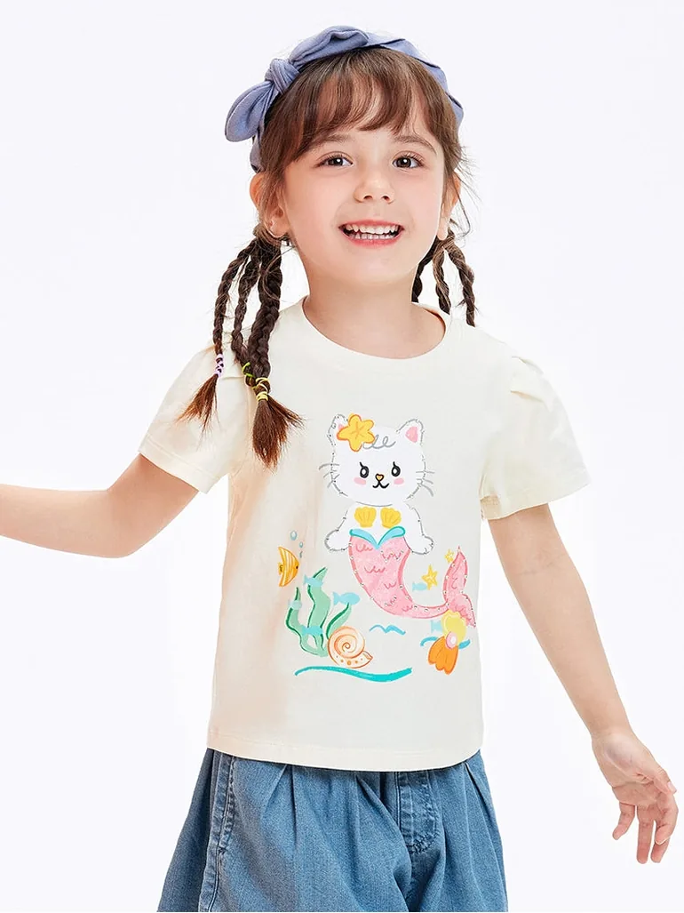 Girls' T-Shirt With Print - 1