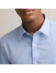 Cotton Slim Fit Shirt with Classic Collar and Long Sleeves - 2