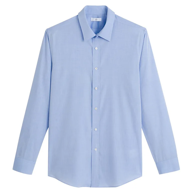 Cotton Slim Fit Shirt with Classic Collar and Long Sleeves - 4