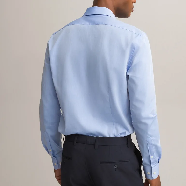 Cotton Slim Fit Shirt with Classic Collar and Long Sleeves - 3