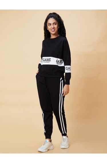 Printed Boxy Fit Sweatshirt with Joggers Co-Ords