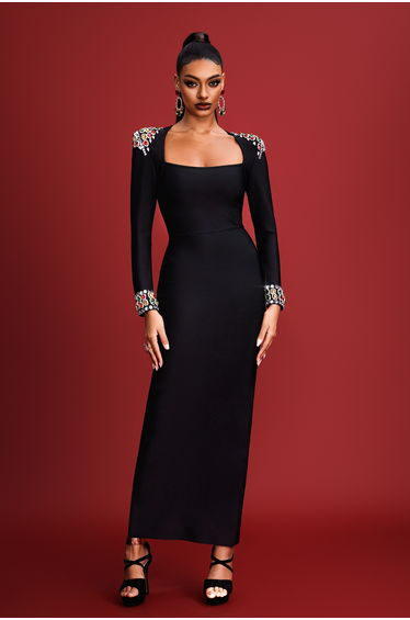 Niaca Rhinestones Bandage Dress