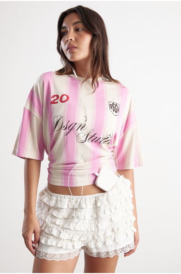 DSGN Studio Stripe Football Jersey - light pink