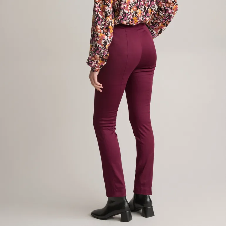 Stretch Straight Trousers in Cotton Mix, Length 30.5" - 3