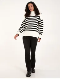 High Neck Striped Jumper - 2