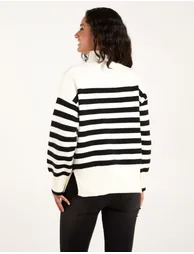 High Neck Striped Jumper - 3