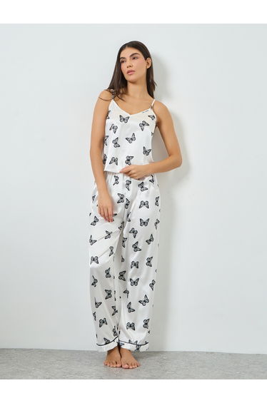 Butterfly Print Cami with Shorts and Pyjama Set