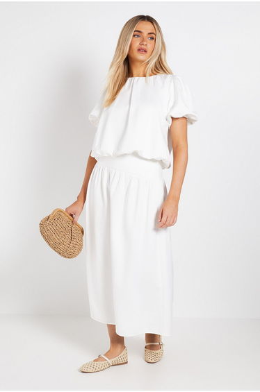 Bubble Hem Crew Neck Top