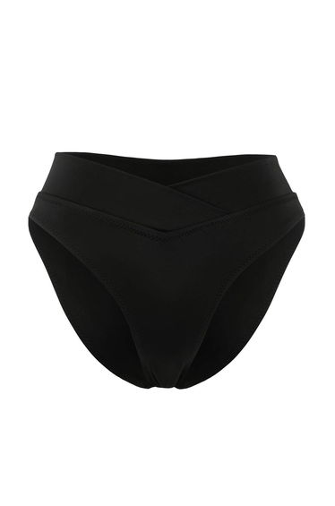 Black*001 Plain Hipster Regular Waist Bikini Bottom
