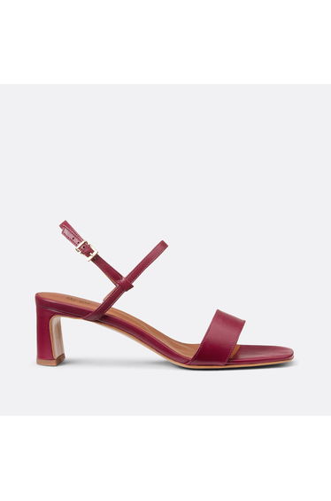 Sandals in Smooth Leather with Heel, CANDICE Signature