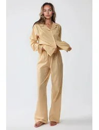 طقم بيجاما قطن مخططة 