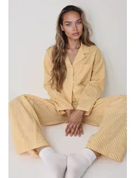 طقم بيجاما قطن مخططة  - 2