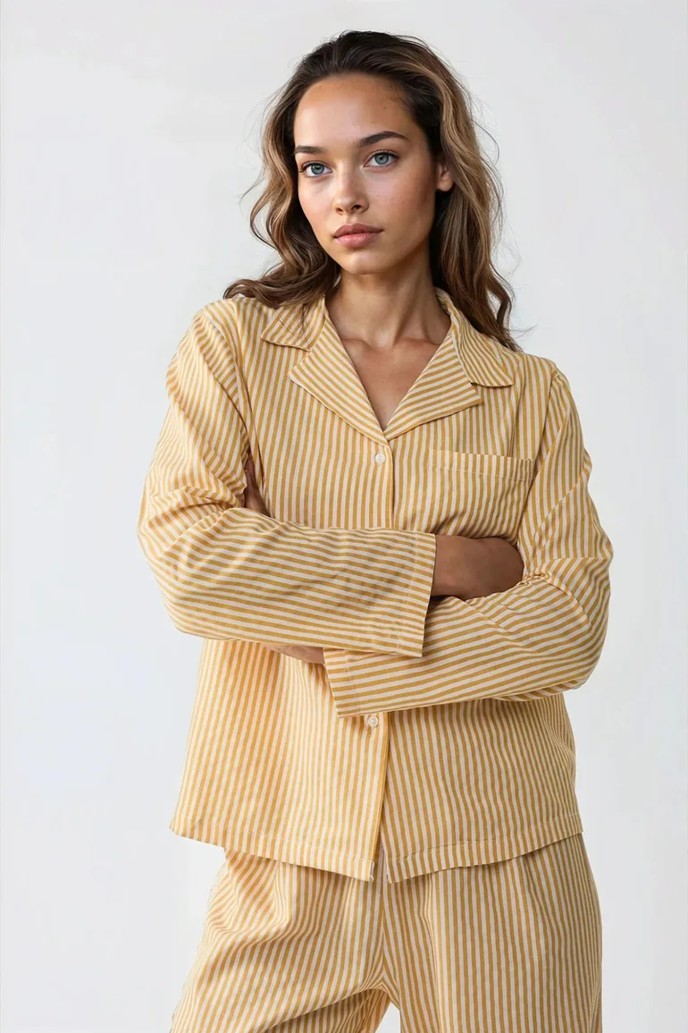 طقم بيجاما قطن مخططة  - 3