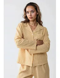 طقم بيجاما قطن مخططة  - 3