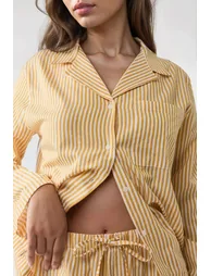 طقم بيجاما قطن مخططة  - 5