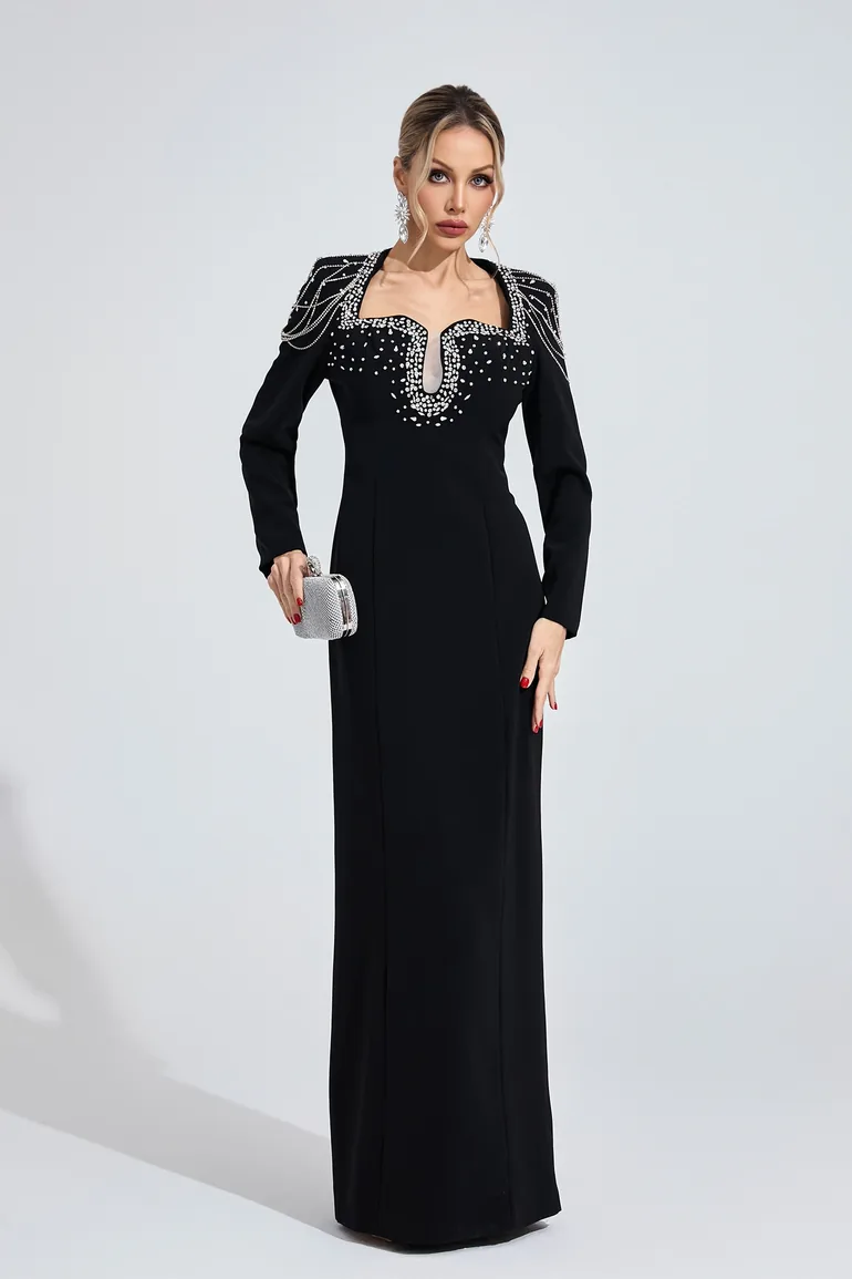 knee length dresses for ladies The Liora Stripped Maxi Dress main image 0