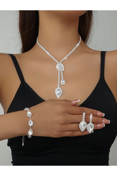 3-Piece Embellished Necklace, Bracelet And Earrings Jewelry Set