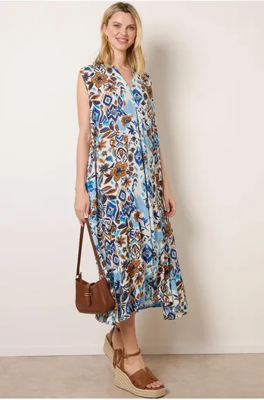 V Neck Loose Fit Maxi Dress