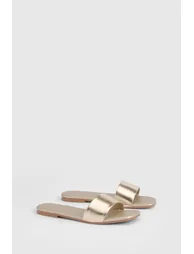 Square Toe Basic Sliders - gold