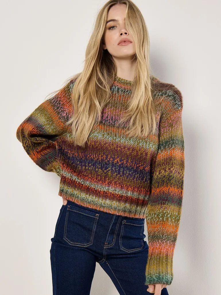 Chunky Knit Tonal Stripe Jumper - 1