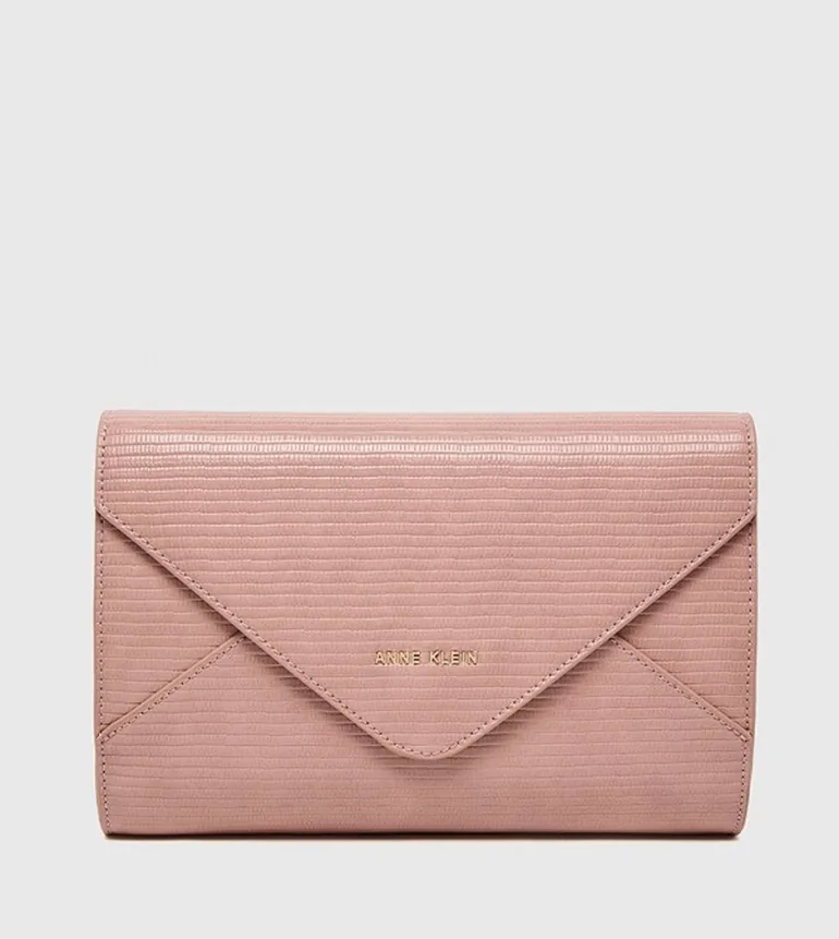 Anne Klein Croc Textured Flap Clutch - 1