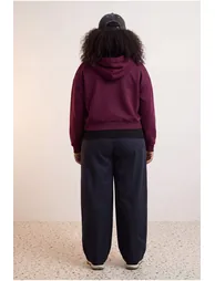 Plum Crop Oversize Knitted Sweatshirt - 6