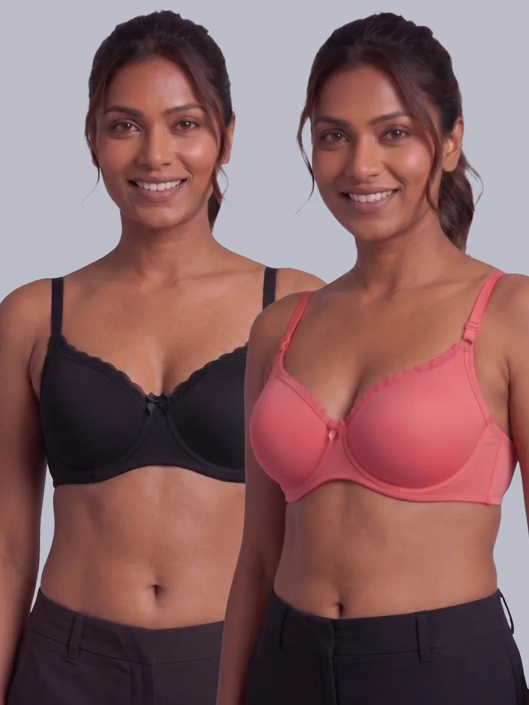 Pack of 2 - Heavily Padded Non Wired Bra