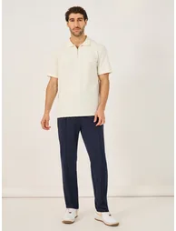 Front Pintuck Mid Rise Relaxed Fit Pants