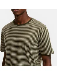 Fine Striped Cotton T-Shirt - 2