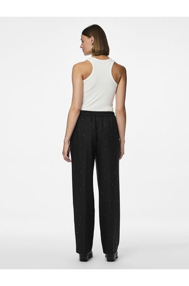 Wide Leg Trousers with High Waist and DiamantÃ© Detailing product thumbnail 4