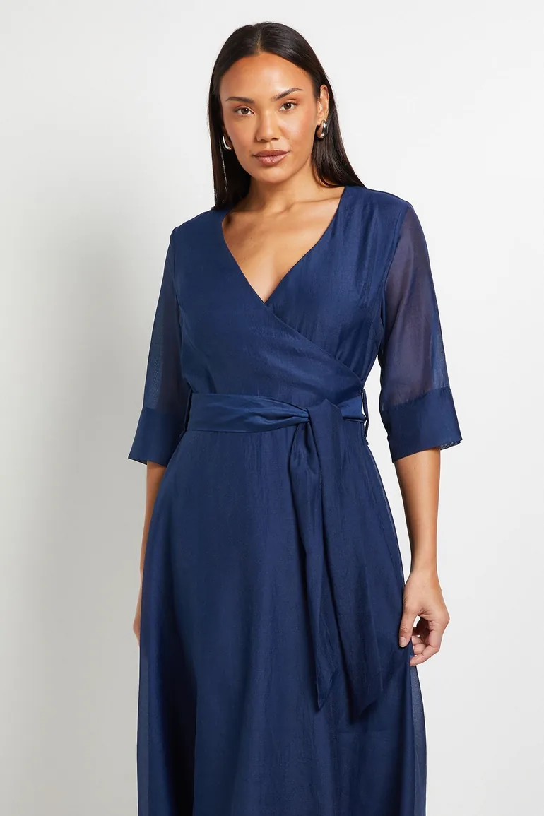 Fit and Flare Wrap Midi Dress - 1