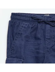 Twill joggers with flap pockets BLUE - 2