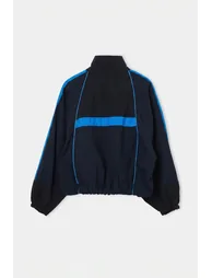 Navy Blue Oversize Color Block Summer Coat - 8