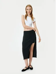 A Cut Midi Skirt